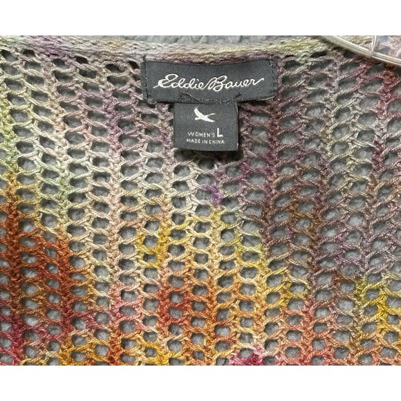 Eddie Bauer Longer Sweater Vest Size Large Soft Knit Classy Tie Dye - Picture 2 of 10